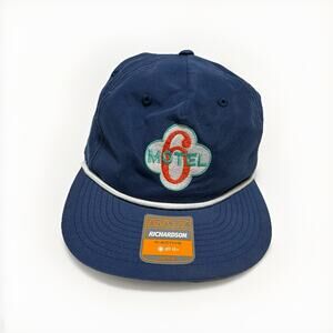 Vintage Motel 6 Richardson Outdoor Rope Hat Blue Snapback Rare Promo Style Cap